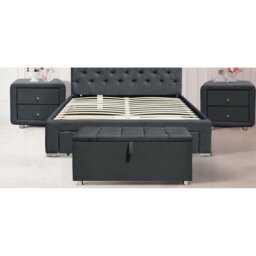 Greco Linen Blend Upholstered Storage Bench