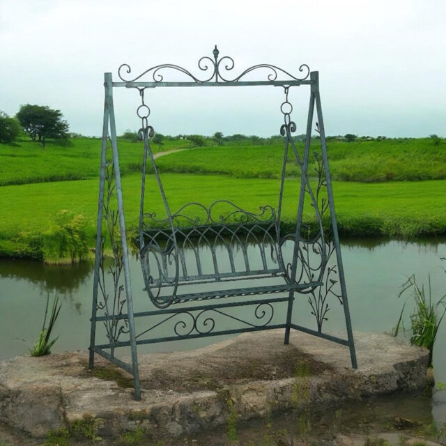 Durable Metal Garden Swing Bench – Sturdy and Comfortable Swing Chair for Backyard, Patio, or Outdoor Leisure