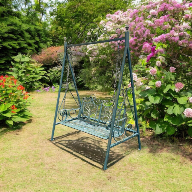 Durable Metal Garden Swing Bench β Sturdy and Comfortable Swing Chair for Backyard, Patio, or Outdoor Leisure
