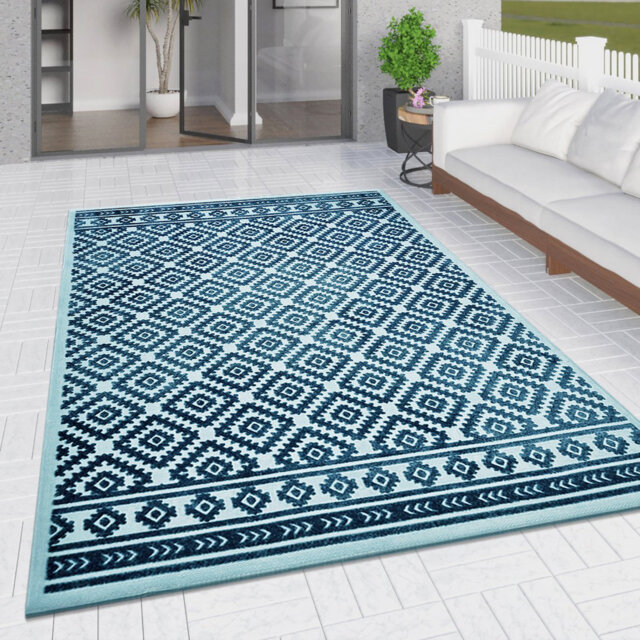 Xander Geometric Hand Woven Indoor / Outdoor Area Rug