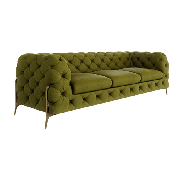 Chesterfield Sofa Set 3+2+1 Hanks with Gold Metal Legs