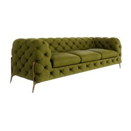 Chesterfield Sofa Set 3+2+1 Hanks with Gold Metal Legs