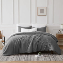 Microfibre 200 TC Plain Reversible Plain Weave Modern & Contemporary Duvet Cover Set