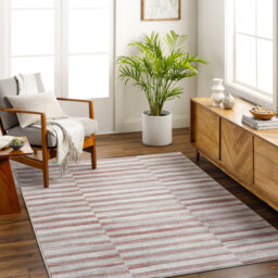 Scandi Modern Boho Coral Area Rug