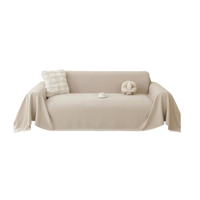 Waterproof Sofa Cover 3 Seater, Anti Scratch Couch Covers All-Season Universal Khaki, 180 x 340cm