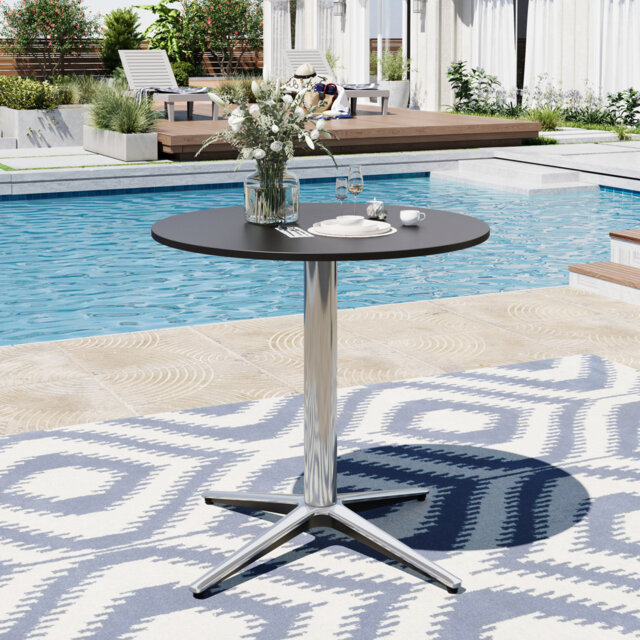Round Metal Outdoor Bistro Table - 76 cm W 76 cm D