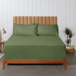 200 Thread Count Striped Microfiber Fitted Sheet