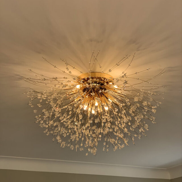 Dandelion 8-Light 70cm Crystal Starburst Ceiling Light Sputnik Flush Mount
