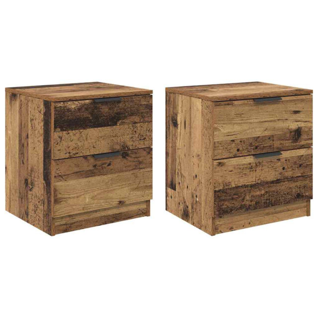 Bedside Cabinet 2 Pcs Old Wood 45 X 39 X 50 Cm Engineered Wood