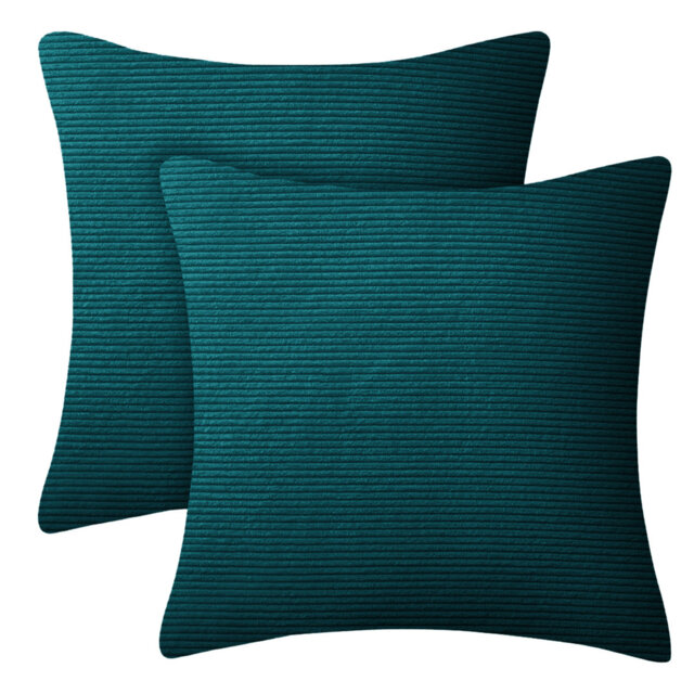 Striped Heavy Crushed Velvet Cushion Cover (Set Of 2)