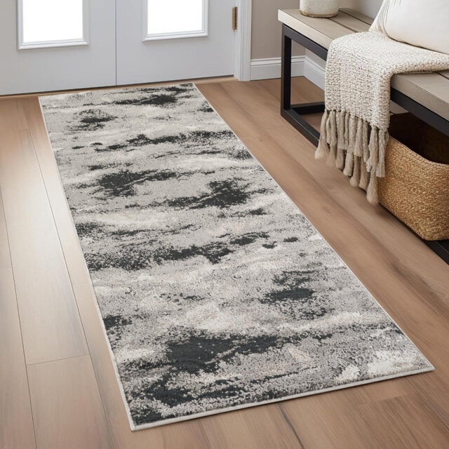 Aniyyah Modern Abstract Area Rug Soft Metallic Sheen Carpet for Living Room, Bedroom, Hallway Runner Contemporary Abstract Action Design with Jute Bac