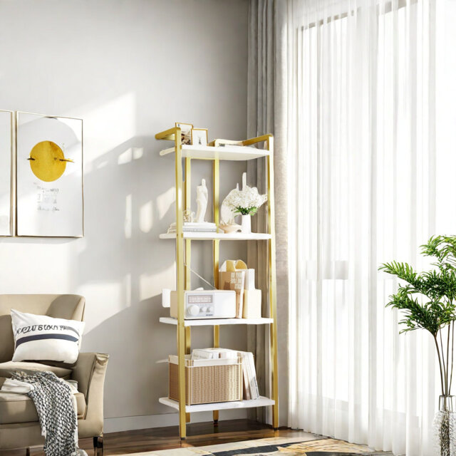 137.2cm H x 49.8cm W Metal Ladder Bookcase