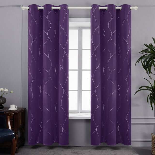 Seligman Wave Foil Printed Room Darkening Thermal Curtains
