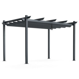 Outdoor Retractable Pergola Aluminum Grill Pavilion Canopy Shelter Grape Trellis