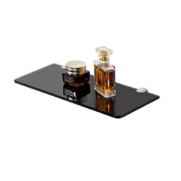 Bathroom Glass Shelf Wall Mounted Shelves, 6MM Tempered Transparent Glass with Shelf