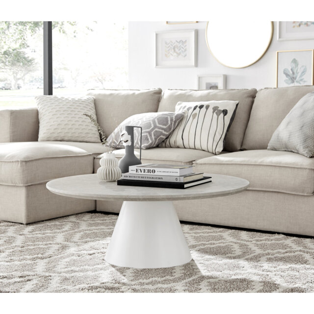 Edzard Statement Pedestal Coffee Table - Luxury Living Room Centre Table