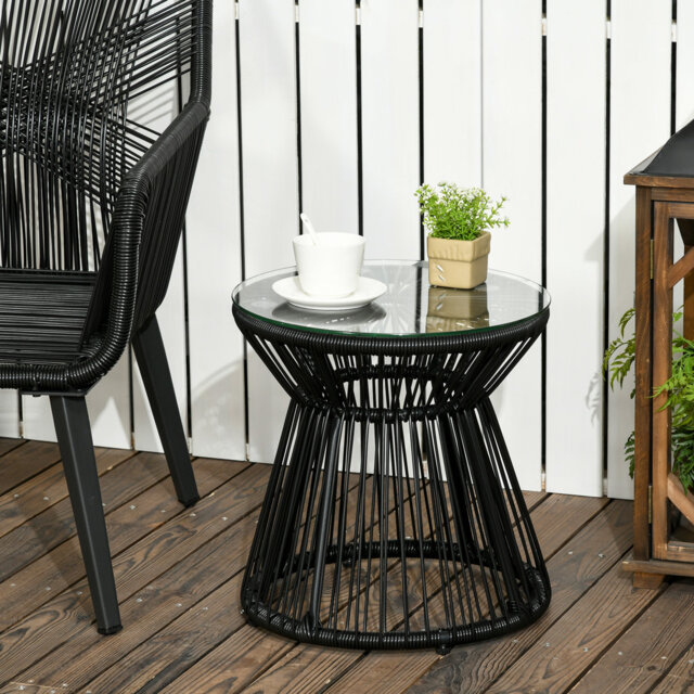 Abdulmannan Round Metal Outdoor Side Table , 40cm cm W 40cm cm D