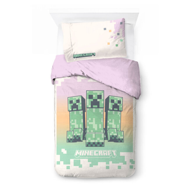 Minecraft Desert Creeper 100% Cotton Single Duvet Cover Set