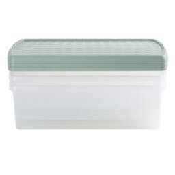 Wham Clip 30L Rectangular Plastic Storage Boxes with Secure Clip Lock Lids. L:59.5 x W:39.5 x H:17cm Clear/Stone/Slate Grey