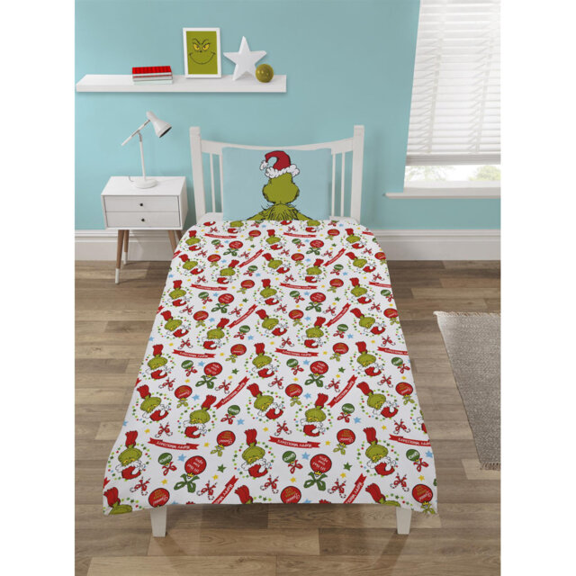 The Grinch That Time Again Multicolour Reversible Duvet Cover Set