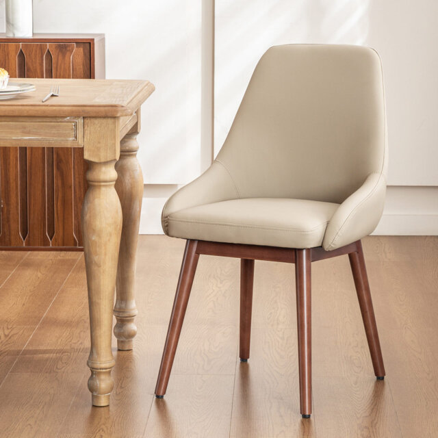 Padded Dining Chair with Wooden Legs Comfortable Upholstered Side Chair with Backrest & Sturdy Construction Modern Kitchen Chair for Dining Room, Livi