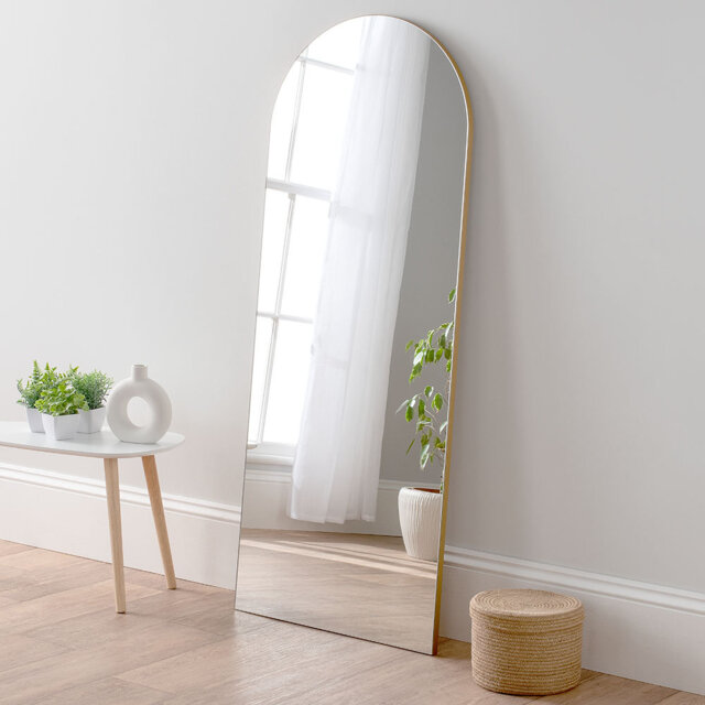 Hilderich Arched Wood Framed Full Length Mirror