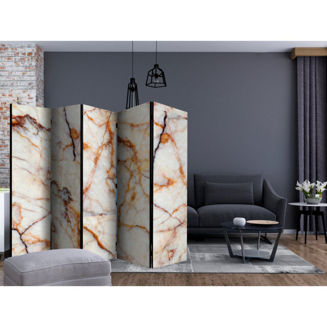 Gulas 225cm W x 172cm H 5 - Panel Solid Wood Folding Room Divider