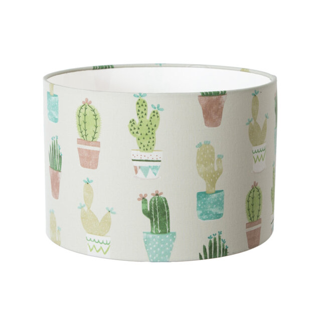 Cotton Drum Lamp Shade ( Screw On ) in White