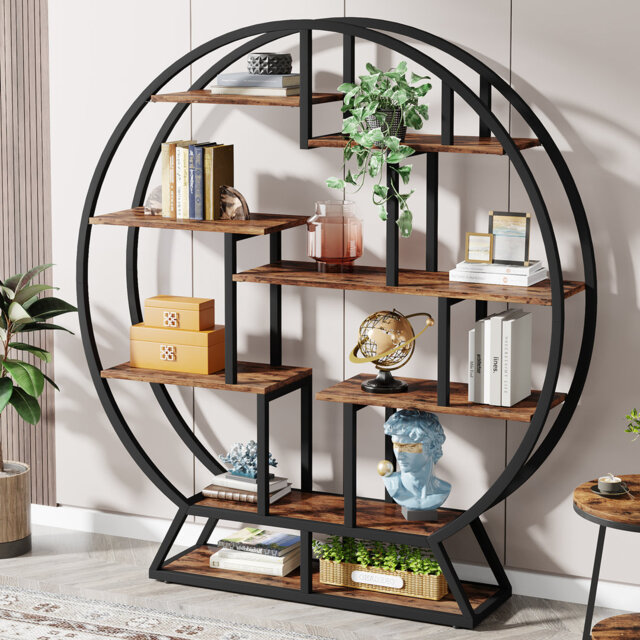 159cm H x 150cm W Metal Geometric Bookcase