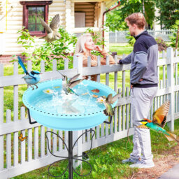 Metal Bird Bath for Outside, Removable Bowl Metal Base, 37In/93.5cm Freestanding Birdbaths & Birdfeeder, Bird Baths Feeder Bowl for Outdoors Garden Pa