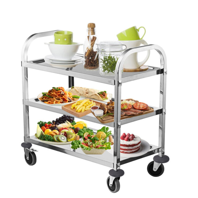 Serving Trolley With Locking Wheels