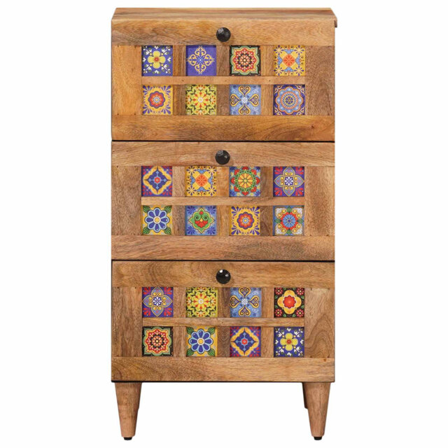 Sideboard With Drawer With Storage Solid Mango Wood Dining Modern Sleek