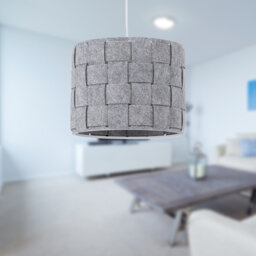 19.5cm H Cotton Lamp Shade in Grey Felt