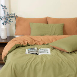 Reversible 100% Cotton Duvet Cover Set, Luxury Cotton Duvet Cover with Pillowcases, Soft & Breathable