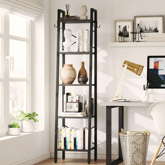 160cm H x 34cm W Metal Ladder Bookcase