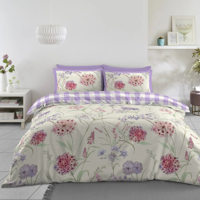 Classic Botanical Print Duvet Cover Set Polycotton Bedding with Matching Pillowcases Single Double King Easy Care