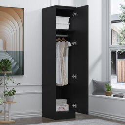 Osbourne High Gloss 1 Door Plain Wardrobe - H: 180cm x D: 47cm x W: 38cm
