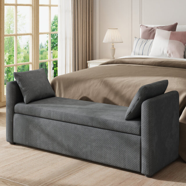 Bailidh Linen Upholstered Storage Bench