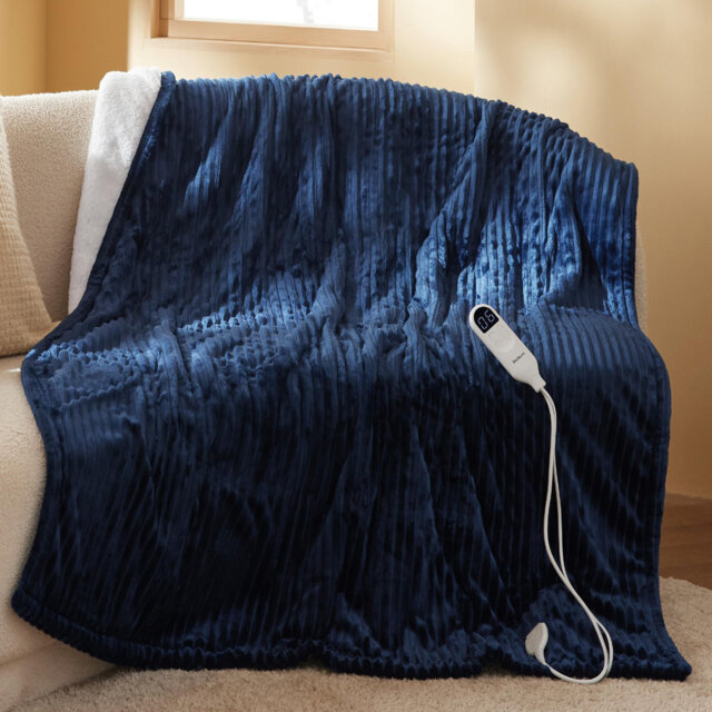 Bedsure Heated Blanket Electric Throw with 10 Time Settings, 6 Heat Settings, Overheat Protection