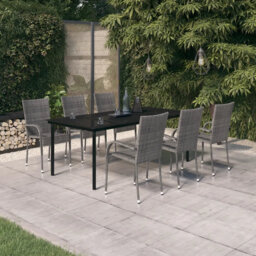 Minooka 6 - Person Wicker Patio Dining Set with Rectangular Table