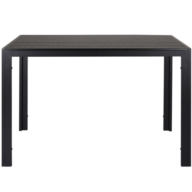 Garden Table With Aluminium Frame, 110 X 70 Cm, Wpc Balcony Table, Weatherproof, Rectangular Patio Table, Outdoor Dining Table, Heat And Weather Resis