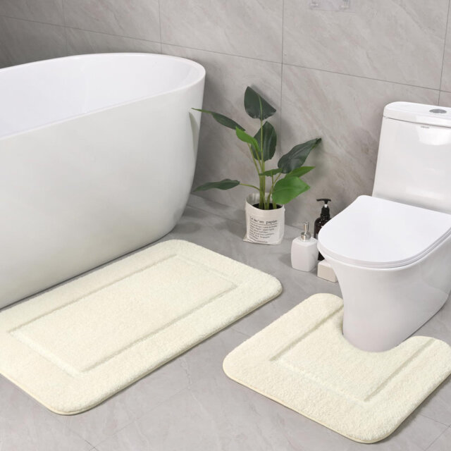 2 Piece Set Rectangle/u-shaped Bath Mat
