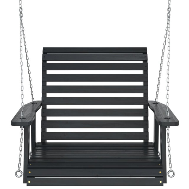 Garden Swing Chair With Metal Chains Solid Wood Fir