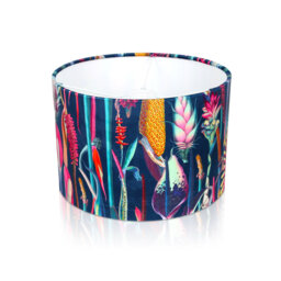 Velvet Drum Lamp Shade ( Screw On ) in Navy