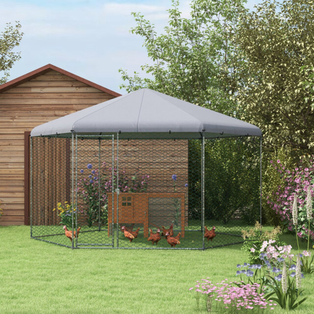 13.84m² Chicken Coop with Chicken Run For Up To 15 Chickens