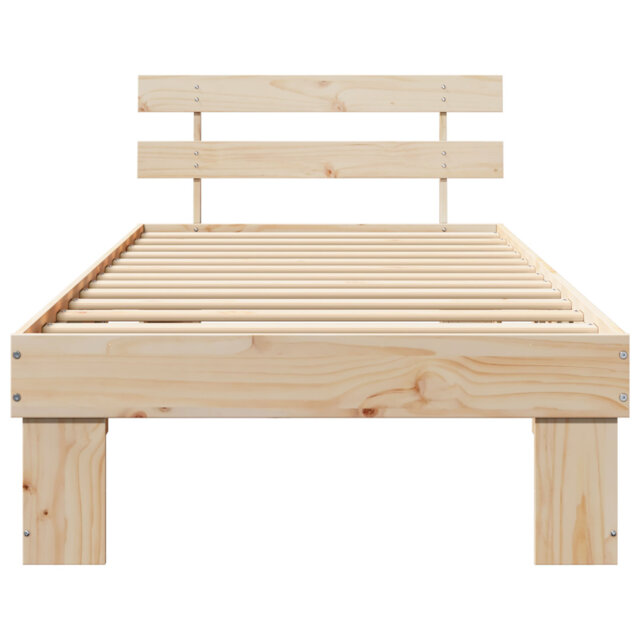 Vidaxl Bed Frame With Headboard Solid Wood Pine