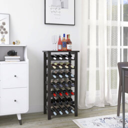 Coltan 28 Bottle Solid Wood Floor Wine Bottle Rack
