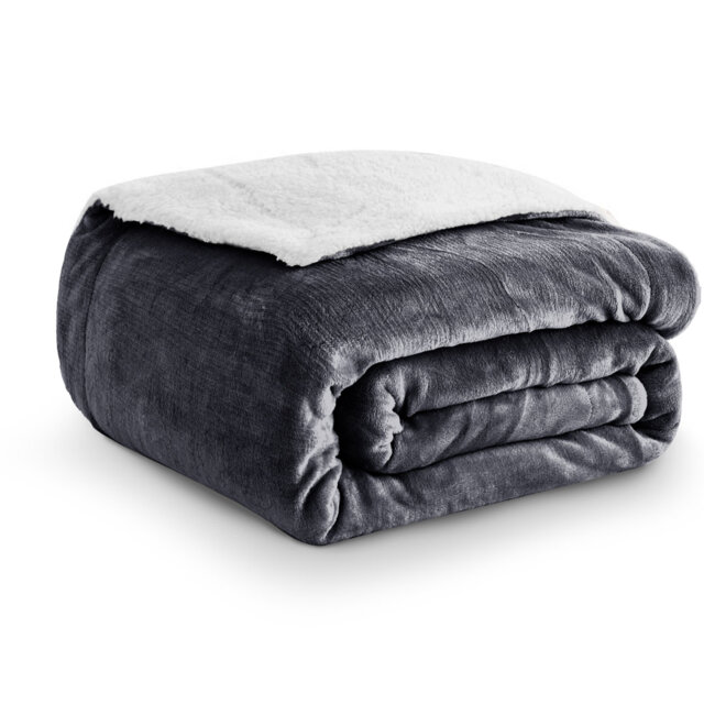 Soza Sherpa Fleece Dual Sided Fur Thick Reversible Blanket Throw