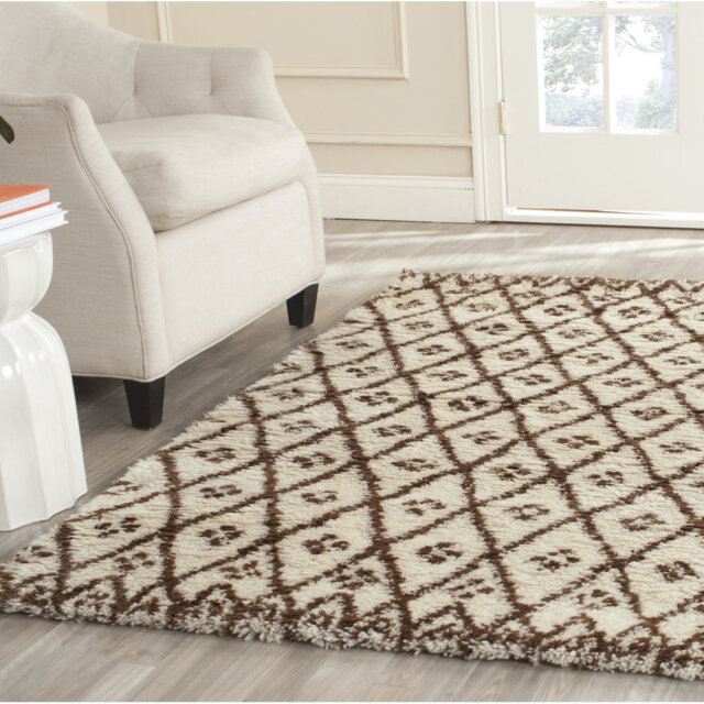 Rhys Hand Tufted Wool Ivory/Chocolate Indoor/Outdoor Rug