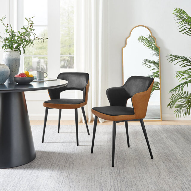 Alcea Modern Design Dining Chair - Luxury Faux Leather Upholstered Armchair